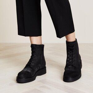 VINCE | Women's Monastir Leather Lace Up Combat Boots